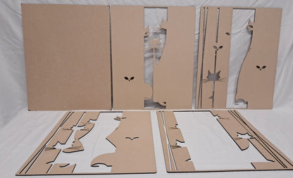 5 Layer, Laser Cut Wall Art "Kit" - Abstract Cat - Urban Vibe Studio