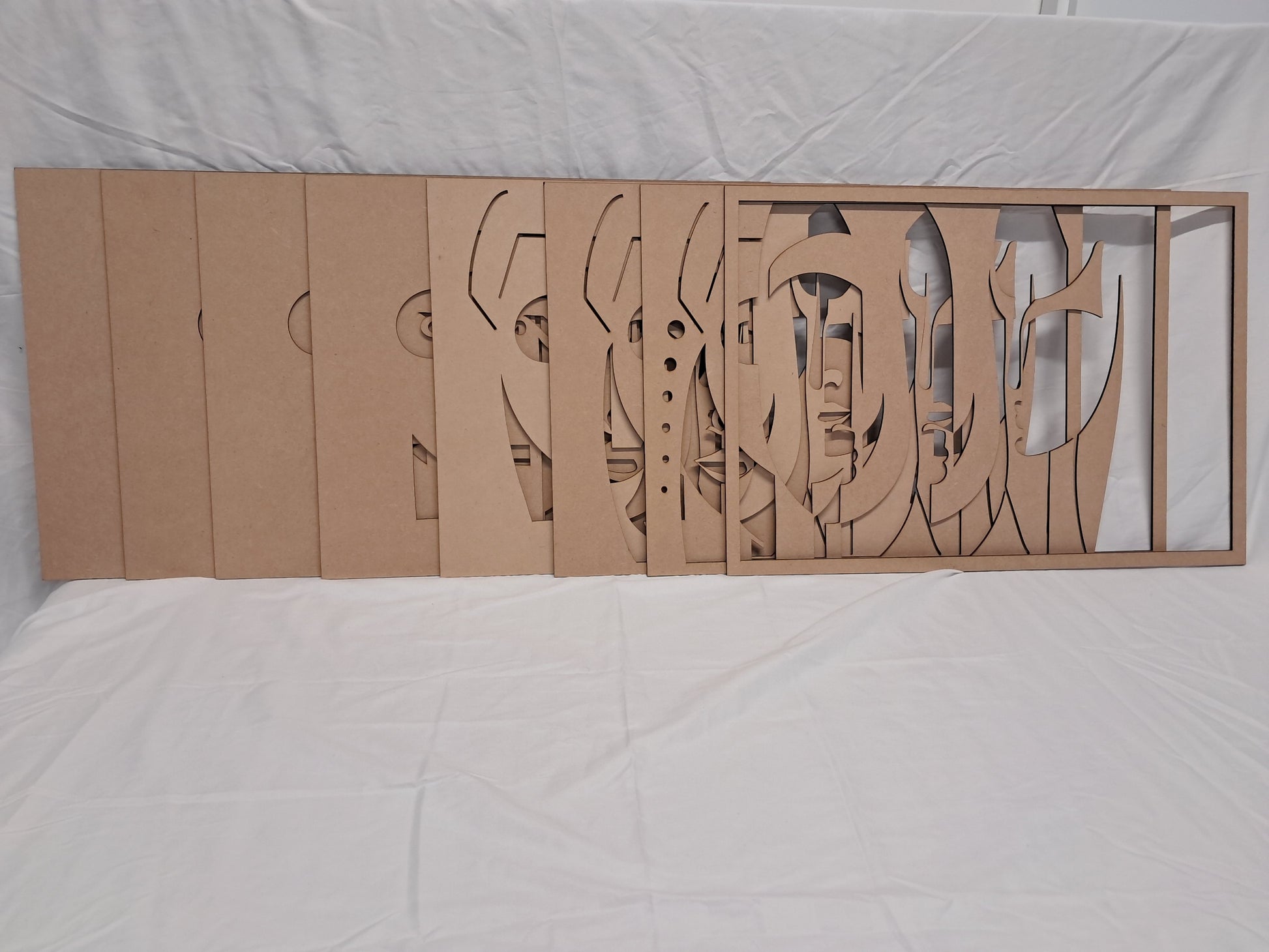 8 Layer, Laser Cut Wall Art "Kit" - Abstract Faces - Urban Vibe Studio