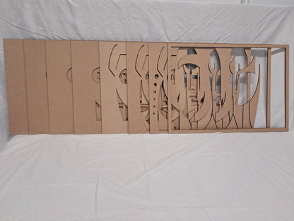 8 Layer, Laser Cut Wall Art "Kit" - Abstract Faces - Urban Vibe Studio