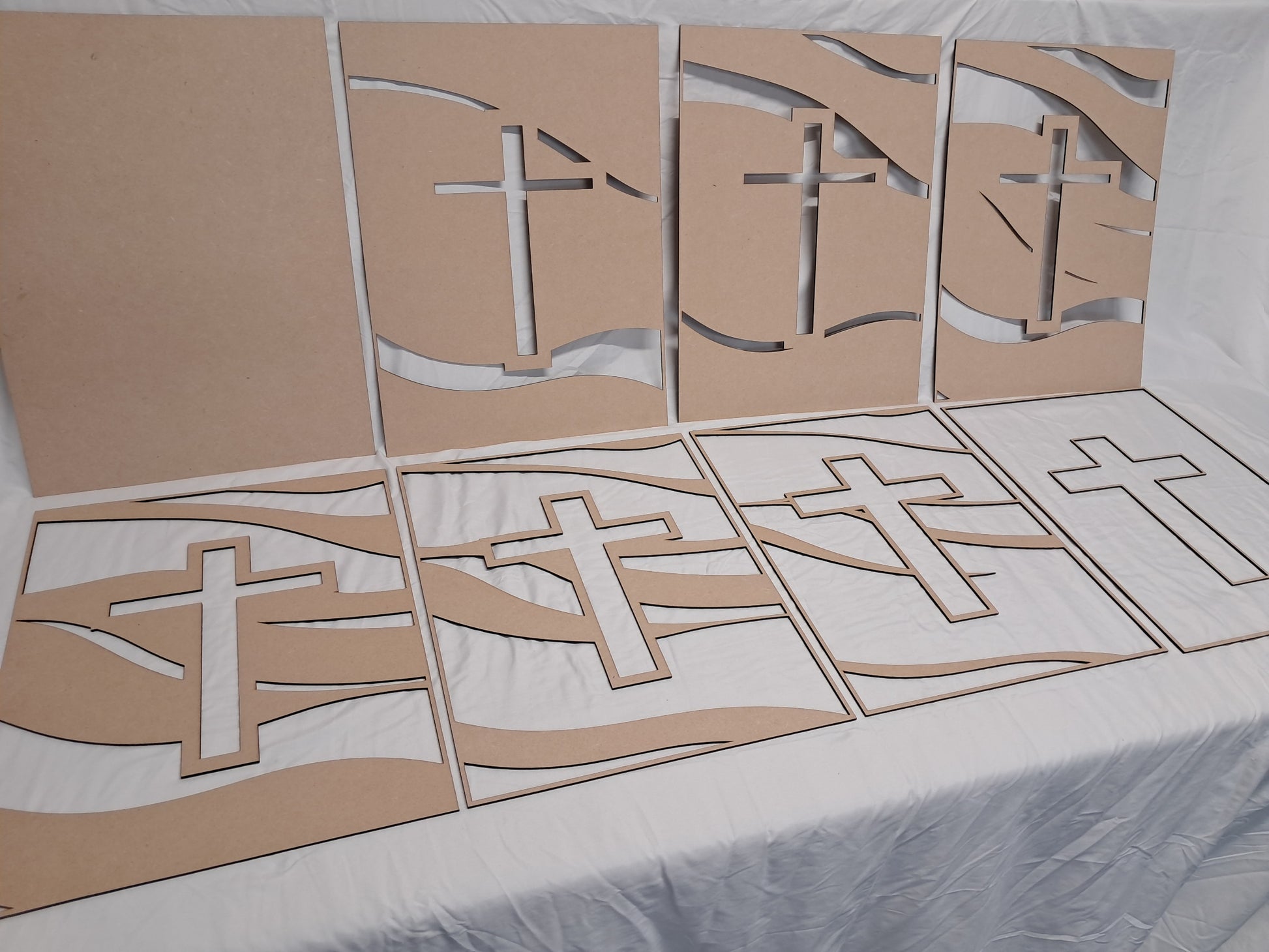 Cross - 8 Layer, Laser Cut Wall Art "Kit" - Urban Vibe Studio