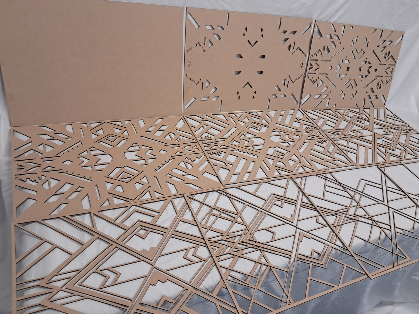 10 Layer, 3D Geometric Laser Cut Wall Art "Kit" - Urban Vibe Studio