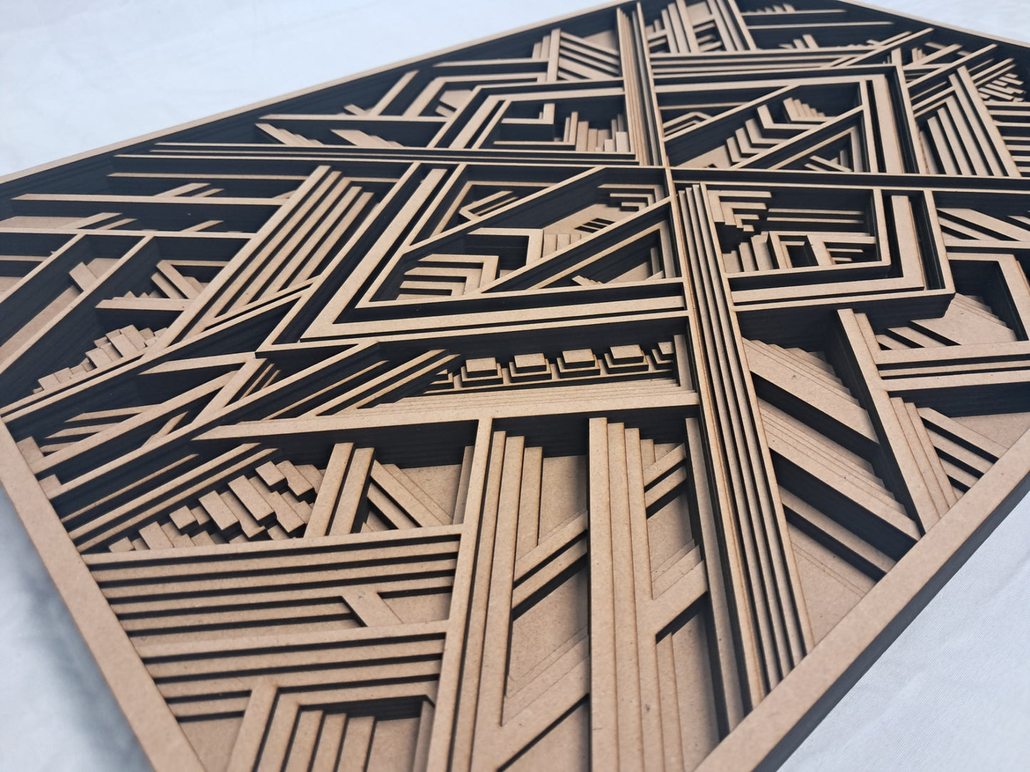 10 Layer, 3D Geometric Laser Cut Wall Art "Kit" - Urban Vibe Studio