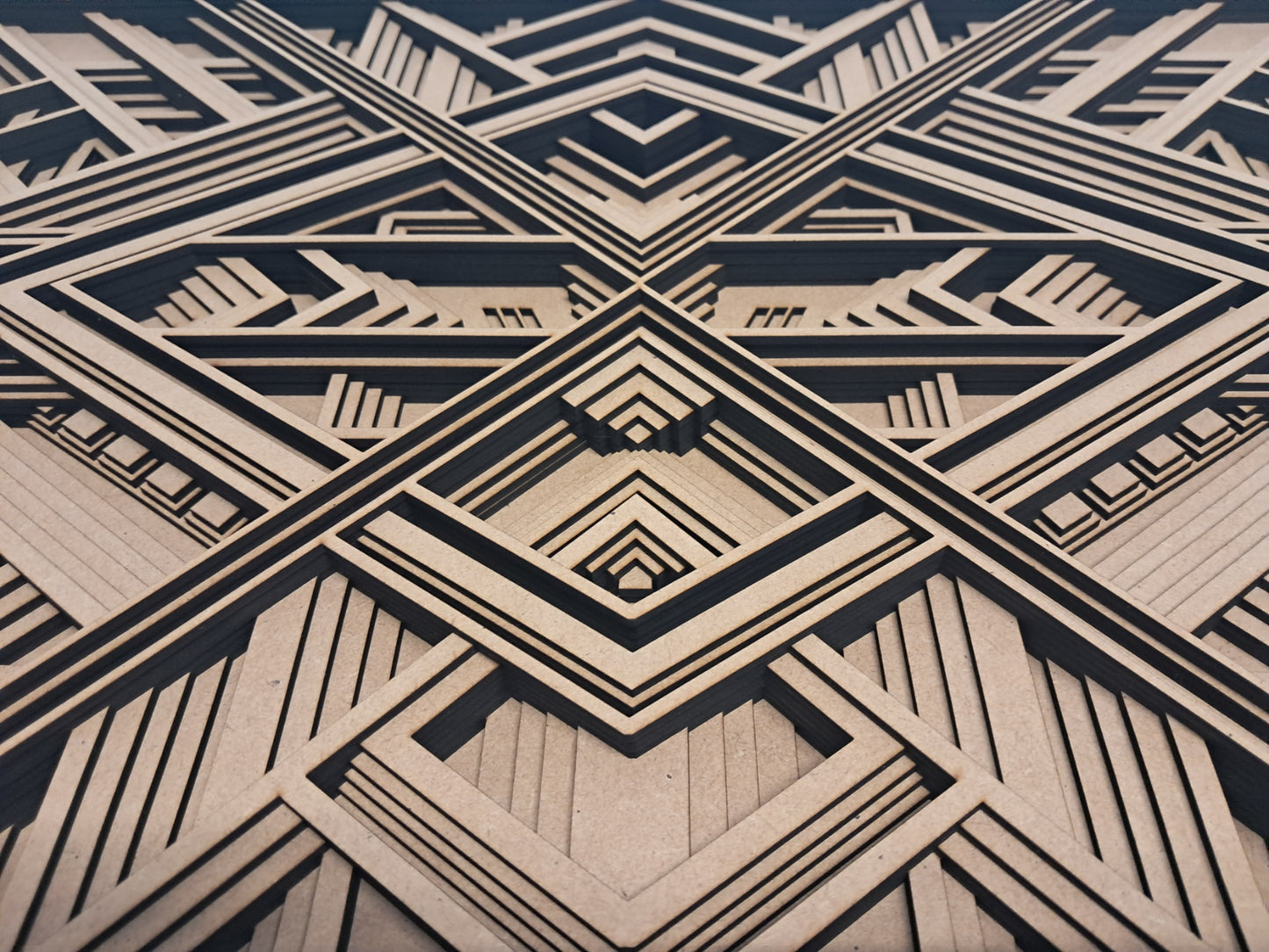 10 Layer, 3D Geometric Laser Cut Wall Art "Kit" - Urban Vibe Studio