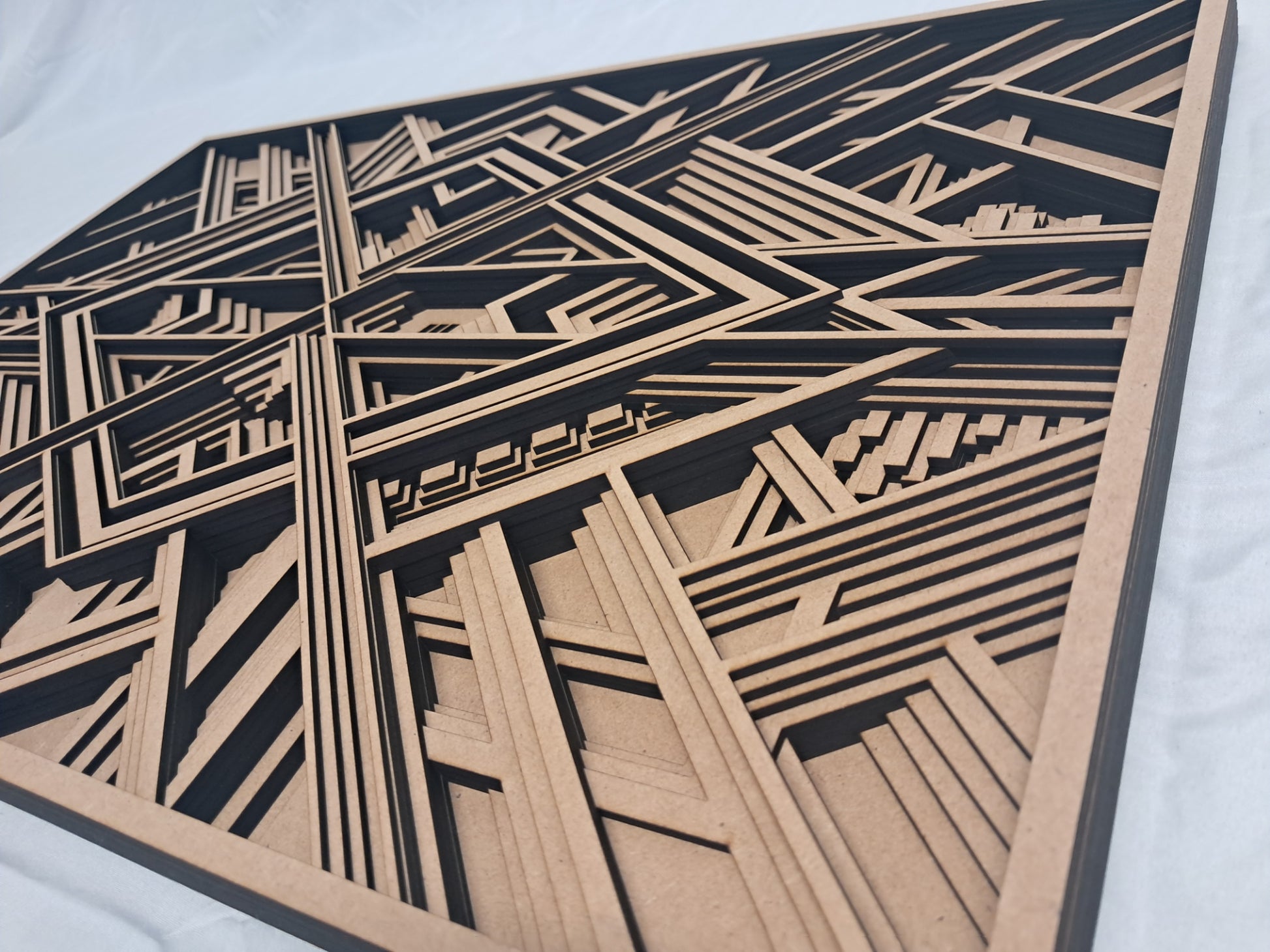 10 Layer, 3D Geometric Laser Cut Wall Art "Kit" - Urban Vibe Studio