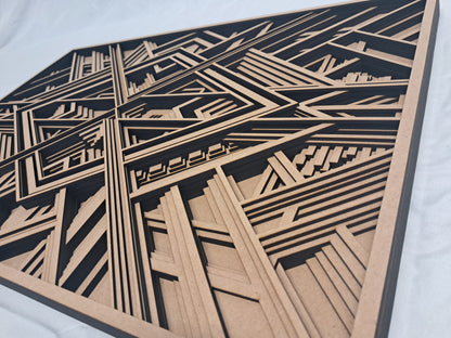 10 Layer, 3D Geometric Laser Cut Wall Art "Kit" - Urban Vibe Studio