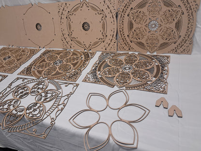 10 Layer, Celestial Bloom - Laser Cut Wall Art "Kit" - Urban Vibe Studio