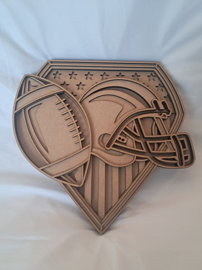5 Layer, American Football (NFL), Laser Cut Wall Art "Kit" - NZ Made