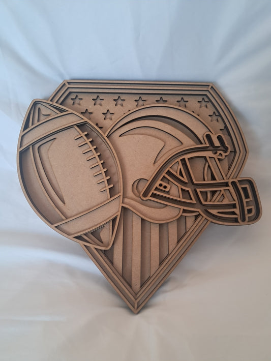 5 Layer, American Football (NFL), Laser Cut Wall Art "Kit" - NZ Made