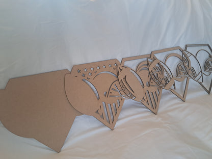5 Layer, American Football (NFL), Laser Cut Wall Art "Kit" - NZ Made