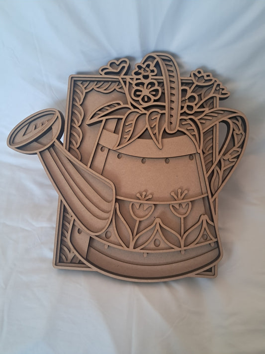 6 Layer, Watering Can, Laser Cut Wall Art "Kit" - NZ Made