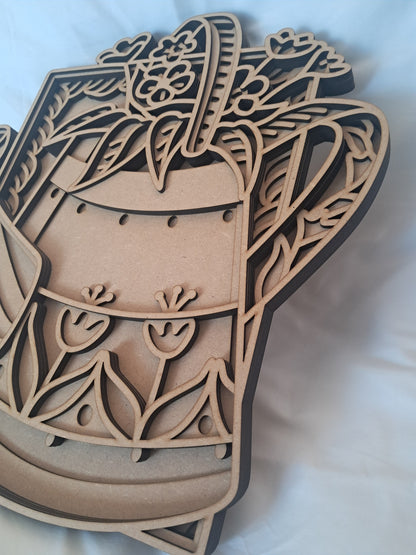 6 Layer, Watering Can, Laser Cut Wall Art "Kit" - NZ Made