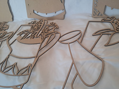 6 Layer, Watering Can, Laser Cut Wall Art "Kit" - NZ Made