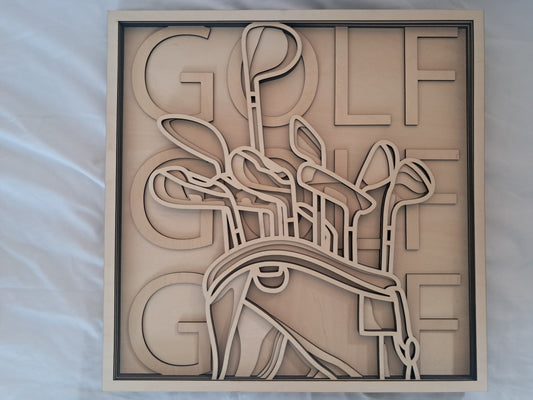 6 Layer, Golf, Laser Cut Wall Art "Kit" - NZ Made