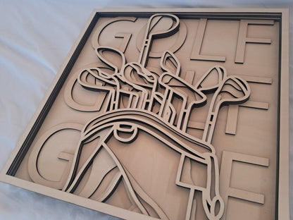 6 Layer, Golf, Laser Cut Wall Art "Kit" - NZ Made
