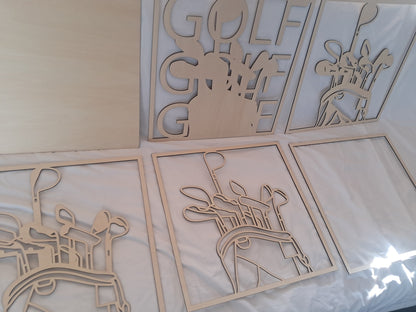 6 Layer, Golf, Laser Cut Wall Art "Kit" - NZ Made