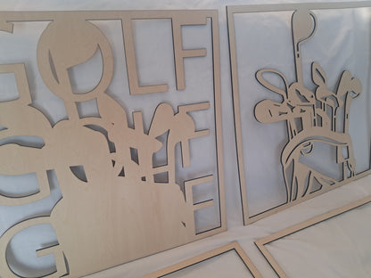 6 Layer, Golf, Laser Cut Wall Art "Kit" - NZ Made