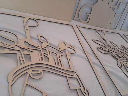 6 Layer, Golf, Laser Cut Wall Art "Kit" - NZ Made
