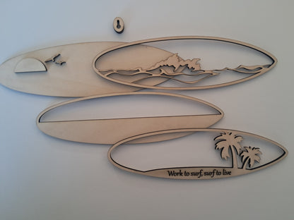 4 Layer, Surfing Phrases, Laser Cut Wall Art "Kit" - NZ Made - Urban Vibe Studio