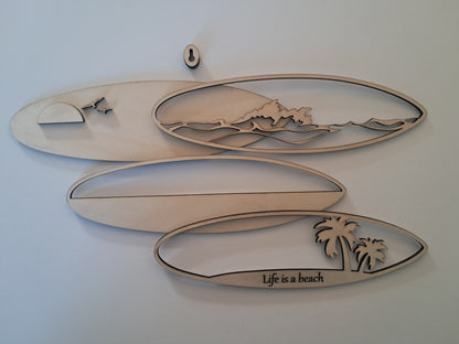4 Layer, Surfing Phrases, Laser Cut Wall Art "Kit" - NZ Made - Urban Vibe Studio