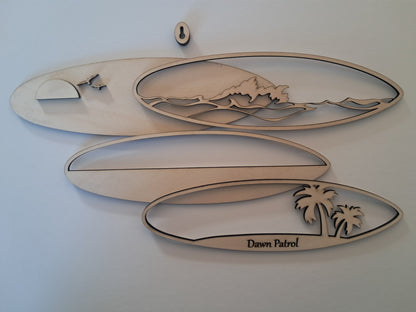 4 Layer, Surfing Phrases, Laser Cut Wall Art "Kit" - NZ Made - Urban Vibe Studio
