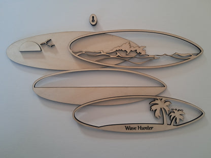 4 Layer, Surfing Phrases, Laser Cut Wall Art "Kit" - NZ Made - Urban Vibe Studio