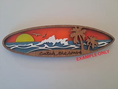 4 Layer, Surfing Phrases, Laser Cut Craft Kit - NZ Made - Urban Vibe Studio
