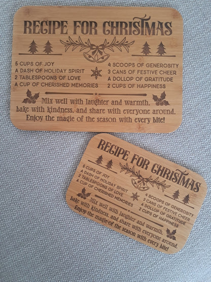 Set of Two - Christmas Serving Boards - Recipe for Christmas! - Urban Vibe Studio