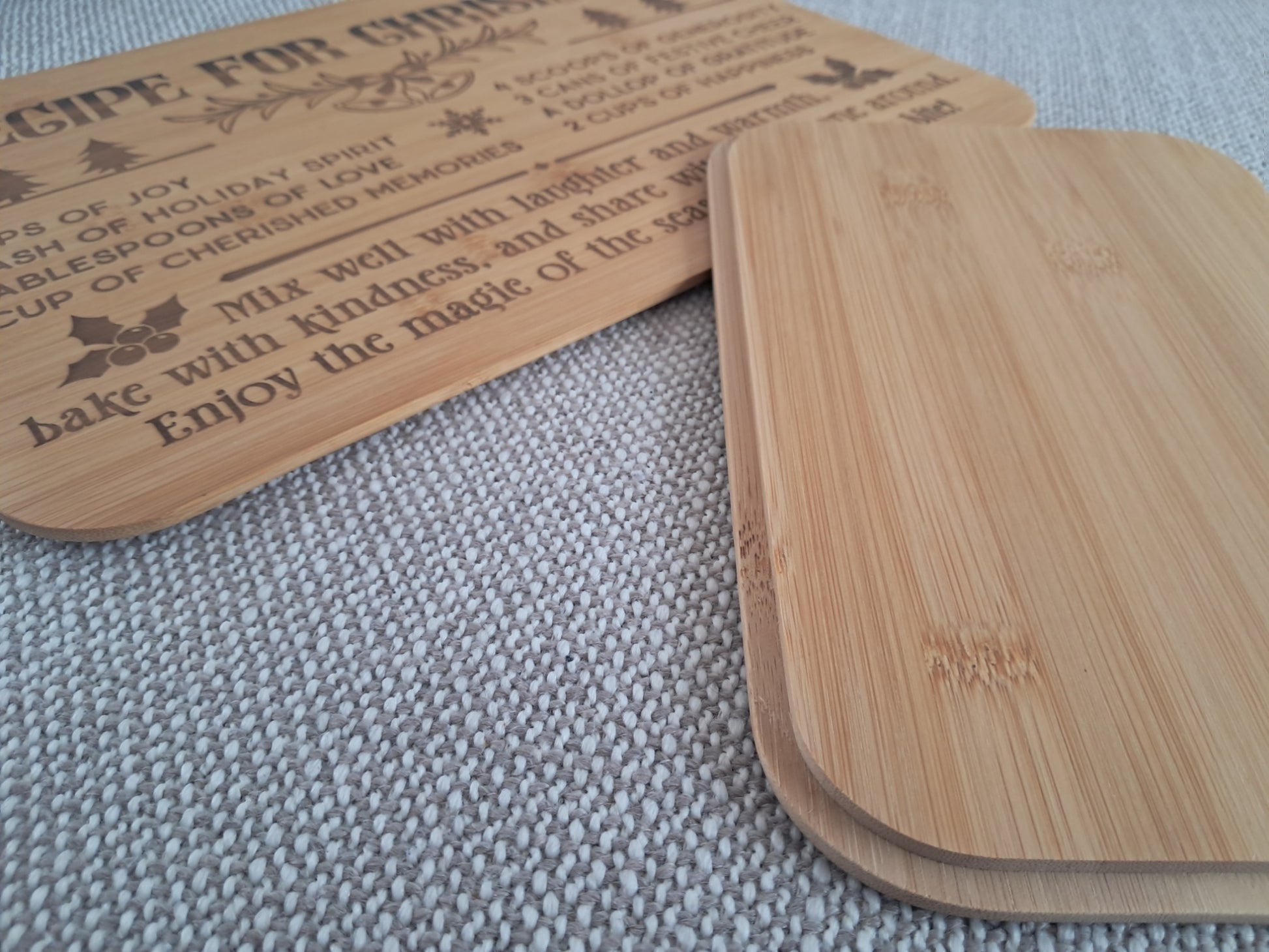 Set of Two - Christmas Serving Boards - Recipe for Christmas! - Urban Vibe Studio