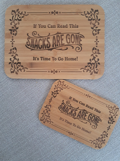 Set of Two - Serving Boards - Snacks are Gone... - Urban Vibe Studio