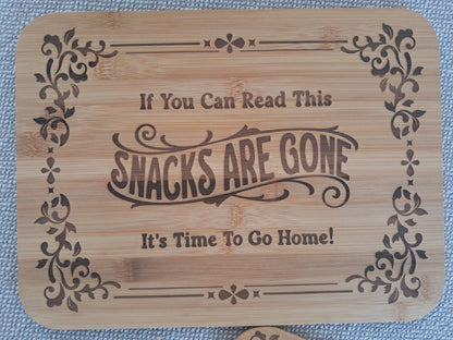 Set of Two - Serving Boards - Snacks are Gone... - Urban Vibe Studio