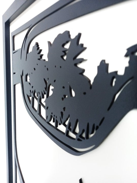 Miami Girl Style - Laser Cut Wall Art, Framed - 43cm x 43cm x 3cm - Urban Vibe Studio
