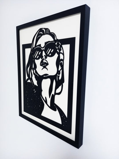Summer Chic - Laser Cut Wall Art, Framed - 53cm x 43cm x 3cm - Urban Vibe Studio