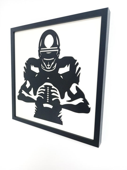 NFL (American Football) - Laser Cut Wall Art, Framed - 43cm x 43cm x 3cm - Urban Vibe Studio