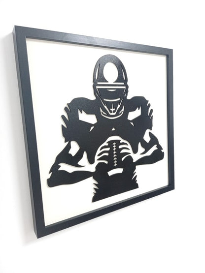 NFL (American Football) - Laser Cut Wall Art, Framed - 43cm x 43cm x 3cm - Urban Vibe Studio