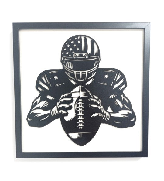 NFL (American Football) - Laser Cut Wall Art, Framed - 43cm x 43cm x 3cm - Urban Vibe Studio