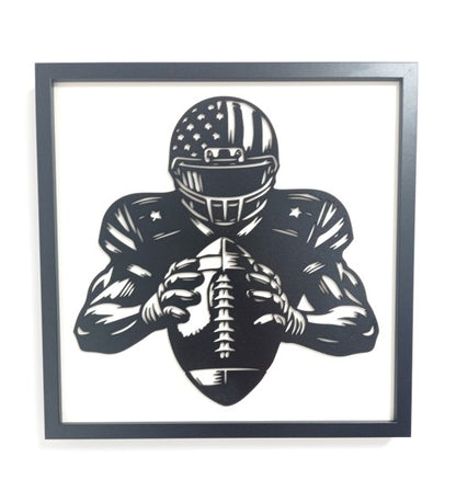NFL (American Football) - Laser Cut Wall Art, Framed - 43cm x 43cm x 3cm - Urban Vibe Studio