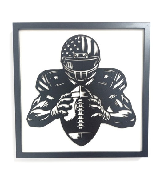NFL (American Football) - Laser Cut Wall Art, Framed - 43cm x 43cm x 3cm - Urban Vibe Studio