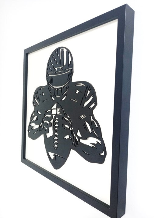 NFL (American Football) - Laser Cut Wall Art, Framed - 43cm x 43cm x 3cm - Urban Vibe Studio