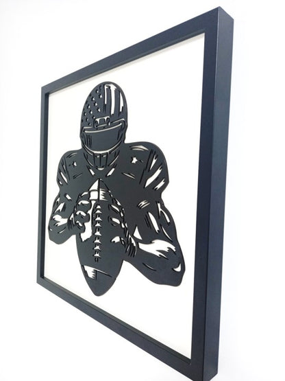 NFL (American Football) - Laser Cut Wall Art, Framed - 43cm x 43cm x 3cm - Urban Vibe Studio