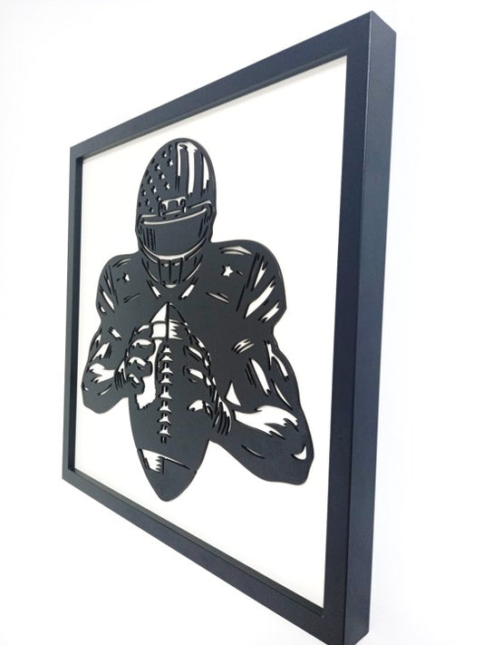 NFL (American Football) - Laser Cut Wall Art, Framed - 43cm x 43cm x 3cm - Urban Vibe Studio