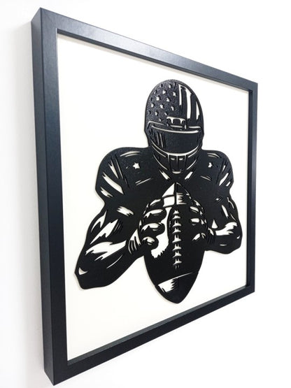 NFL (American Football) - Laser Cut Wall Art, Framed - 43cm x 43cm x 3cm - Urban Vibe Studio
