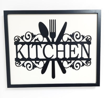 Perfect Kitchen Artwork - Laser Cut Wall Art, Framed - 43cm x 53cm x 3cm - Urban Vibe Studio