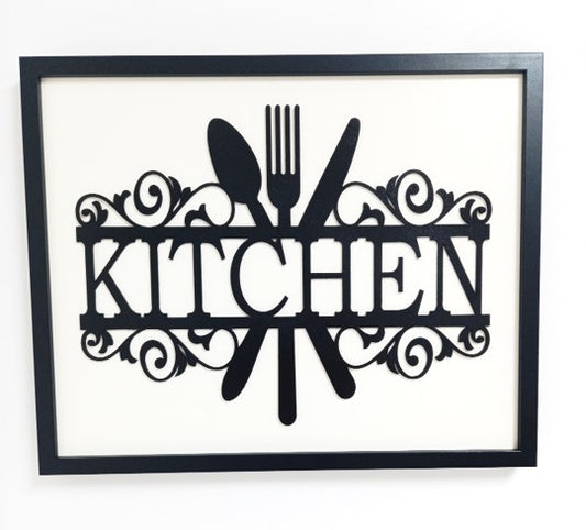 Perfect Kitchen Artwork - Laser Cut Wall Art, Framed - 43cm x 53cm x 3cm - Urban Vibe Studio