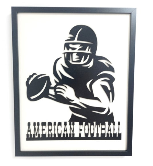 NFL (American Football) - Laser Cut Wall Art, Framed - 53cm x 43cm x 3cm - Urban Vibe Studio