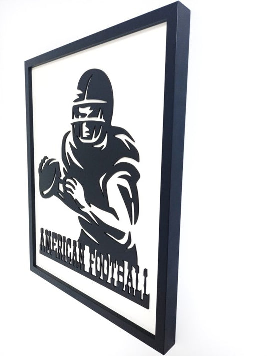 NFL (American Football) - Laser Cut Wall Art, Framed - 53cm x 43cm x 3cm - Urban Vibe Studio