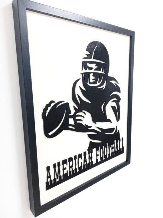 NFL (American Football) - Laser Cut Wall Art, Framed - 53cm x 43cm x 3cm - Urban Vibe Studio
