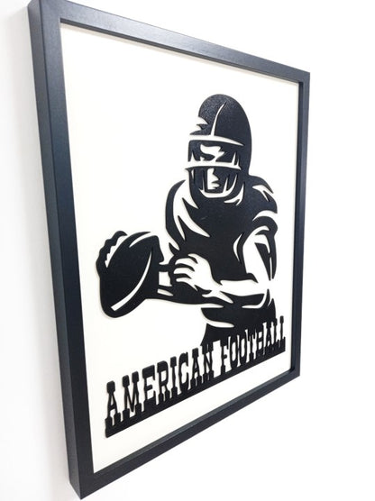 NFL (American Football) - Laser Cut Wall Art, Framed - 53cm x 43cm x 3cm - Urban Vibe Studio
