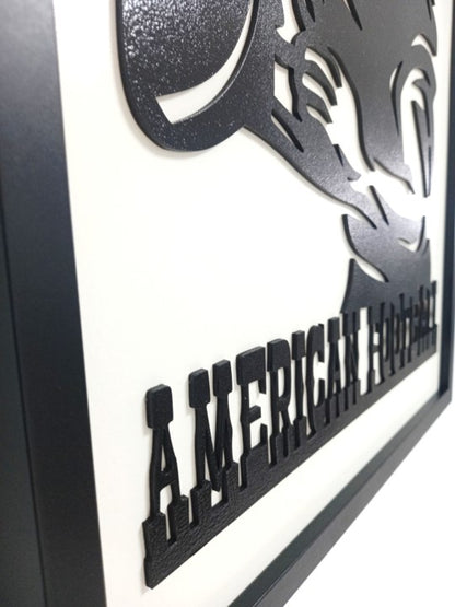 NFL (American Football) - Laser Cut Wall Art, Framed - 53cm x 43cm x 3cm - Urban Vibe Studio