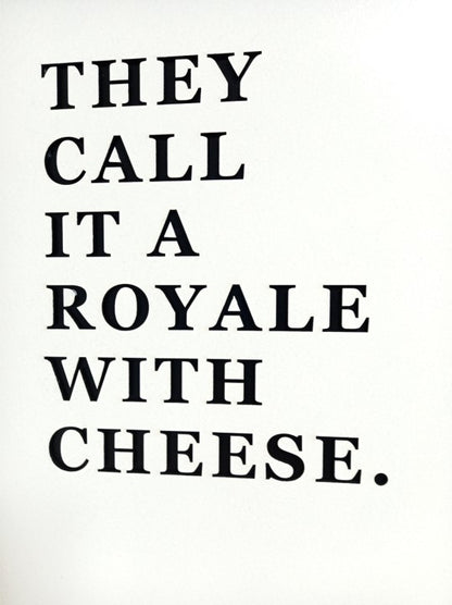 Royale with Cheese - Pulp Fiction, Laser Cut Wall Art - 53cm x 43cm x 3cm - Urban Vibe Studio