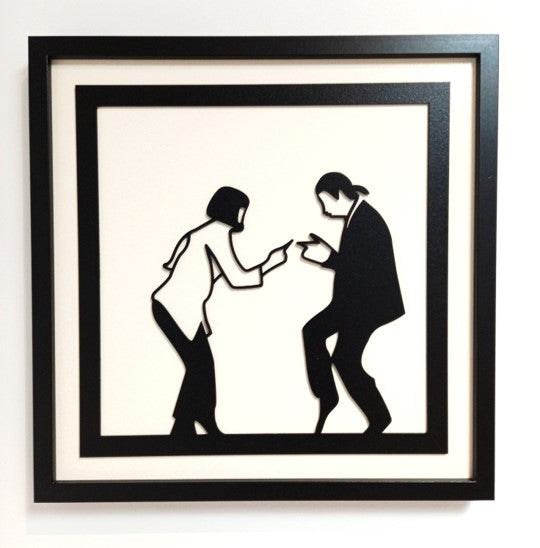 Pulp Fiction Dance Scene - Laser Cut Wall Art, Framed - 43cm x 43cm x 3cm - Urban Vibe Studio